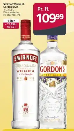 Fleggaard Smirnoff Vodka eller Gordon's Gin tilbud
