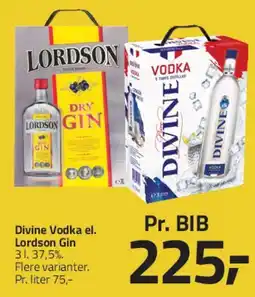 Fleggaard Divine Vodka eller Lordson Gin (BIB) tilbud