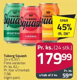 Fleggaard Tuborg Squash (24 x 0,33 l) tilbud