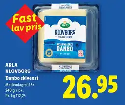 Lidl ARLA Klovborg Danbo skiveost tilbud