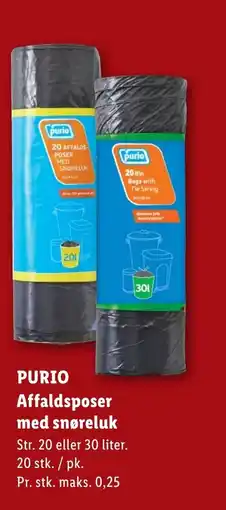 Lidl PURIO Affaldsposer med snøreluk tilbud