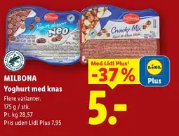 Lidl MILBONA Yoghurt med knas tilbud