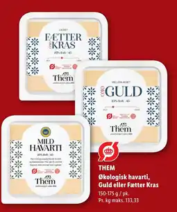 Lidl THEM Økologisk havarti, Guld eller Fætter Kras tilbud