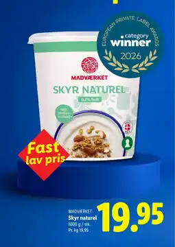 Lidl MADVÆRKET Skyr naturel tilbud