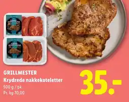 Lidl GRILLMESTER Krydrede nakkekoteletter tilbud