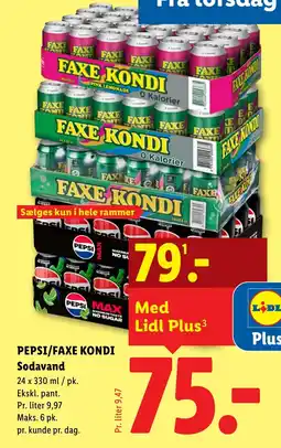 Lidl PEPSI/FAXE KONDI Sodavand tilbud