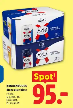 Lidl KRONENBOURG Blanc eller Bière tilbud