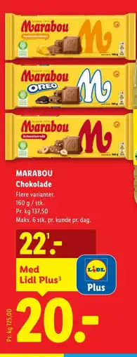 Lidl MARABOU Chokolade tilbud