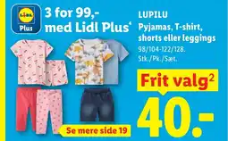 Lidl LUPILU Pyjamas, T-shirt, shorts eller leggings tilbud