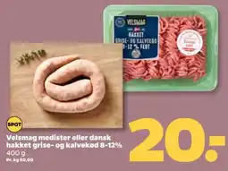 Netto Velsmag medister eller dansk hakket grise- og kalvekød 8-12% tilbud