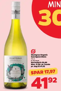 Netto Montgras Organic Sauvignon Blanc tilbud