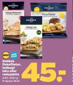Netto Rahbek fiskefileter, indbagt laks eller rodspætte tilbud