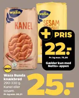 Netto Wasa Runda knækbrød tilbud