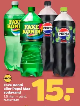 Netto Faxe Kondi eller Pepsi Max sodavand tilbud