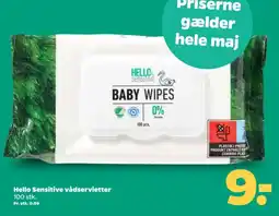 Netto Hello Sensitive vådservietter tilbud