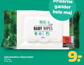 Netto Hello Sensitive vådservietter tilbud