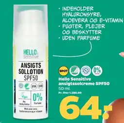 Netto Hello Sensitive ansigtssolcreme SPF50 tilbud