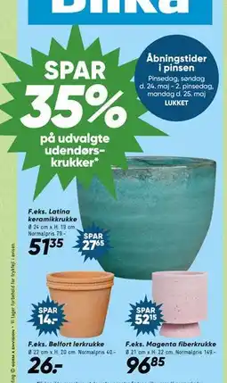 Bilka SPAR 35% på udvalgte udendørskrukker tilbud
