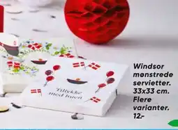 Bilka Windsor mønstrede servietter tilbud