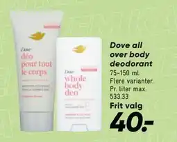 Bilka Dove all over body deodorant tilbud
