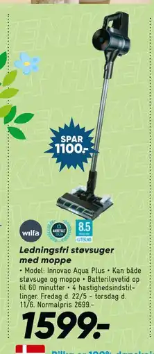 Bilka Ledningsfri støvsuger med moppe tilbud