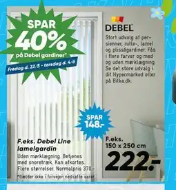 Bilka Spar 40% på Debel gardiner tilbud