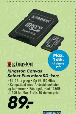 Bilka Kingston Canvas Select Plus microSD-kort tilbud