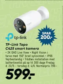 Bilka TP-Link Tapo C425 smart kamera tilbud