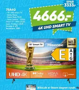 Bilka HISENSE 75A6Q tilbud