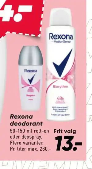 Bilka Rexona deodorant tilbud