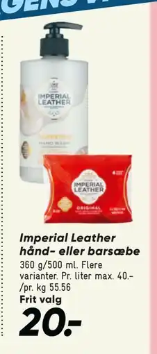 Bilka Imperial Leather hånd- eller barsæbe tilbud