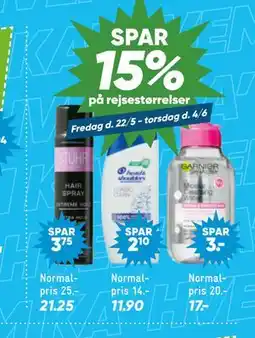 Bilka SPAR 15% på rejsestørrelser tilbud
