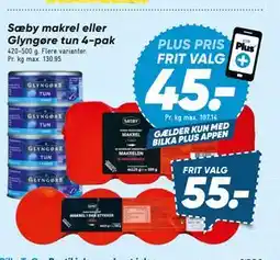 Bilka Sæby makrel eller Glyngøre tun 4-pak tilbud