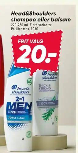 Bilka Head&Shoulders shampoo eller balsam tilbud