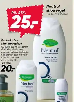 Bilka Neutral showergel tilbud