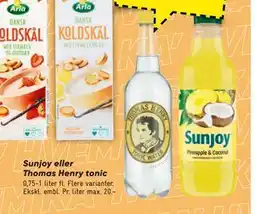 Bilka Sunjoy eller Thomas Henry tonic tilbud