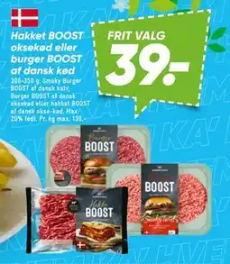 Bilka Hakket BOOST oksekød eller burger BOOST af dansk kød tilbud