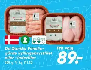 Bilka De Danske Familiegårde kyllingebrystfilet eller -inderfilet tilbud