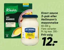 Bilka Knorr sauce 3-pak eller Hellmann’s mayonnaise tilbud