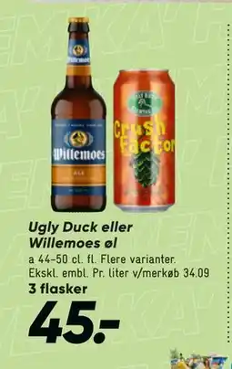 Bilka Ugly Duck eller Willemoes øl tilbud