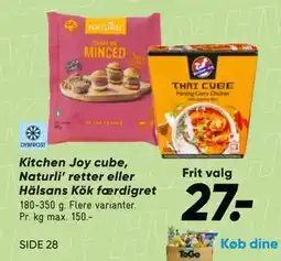Bilka Kitchen Joy cube, Naturli’ retter eller Hälsans Kök færdigret tilbud