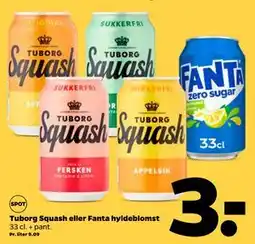 Netto Tuborg Squash eller Fanta hyldeblomst tilbud