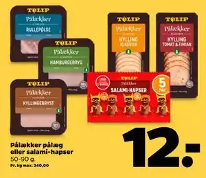 Netto Pålækker pålæg eller salami-hapser tilbud