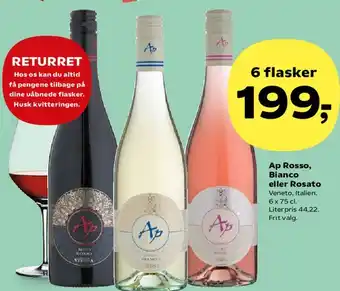 SuperBrugsen Ap Rosso, Bianco eller Rosato tilbud