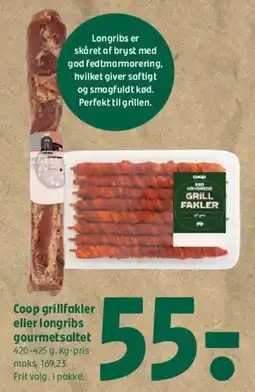 Coop 365 Coop grillfakler eller longribs gourmetsaltet tilbud