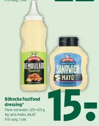 Coop 365 Bähncke fastfood dressing tilbud
