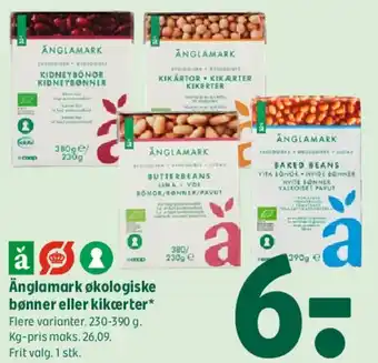 Coop 365 Ånglamark økologiske bønner eller kikærter tilbud