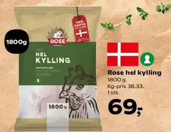 SuperBrugsen Rose hel kylling tilbud