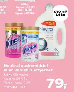 SuperBrugsen Neutral vaskemiddel eller Vanish pletfjerner tilbud