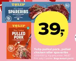 SuperBrugsen Tulip pulled pork / pulled chicken / spareribs tilbud